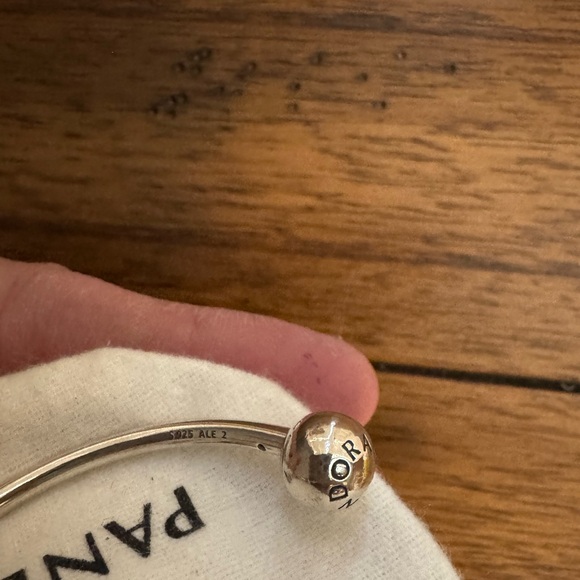 Pandora Open Cuff Bracelet with Heart Shaped Charm - NWOT - Picture 7 of 7